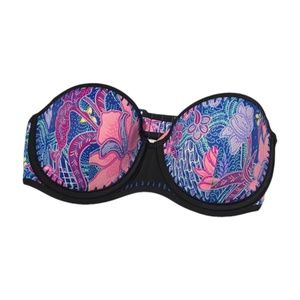 Victoria's Secret Balinese Floral Stitched Flirt Bandeau Swim Top 36B